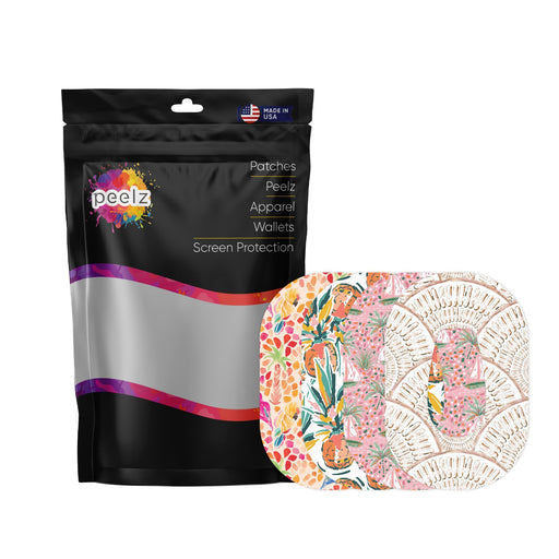 Peelz Girls Summer Variety Dexcom G6 Patch Tape - Pump Peelz Patch Medical Tape White Smoke 12-Pack (Set of 12 Patches),4-Pack (Set of 4 Patches)