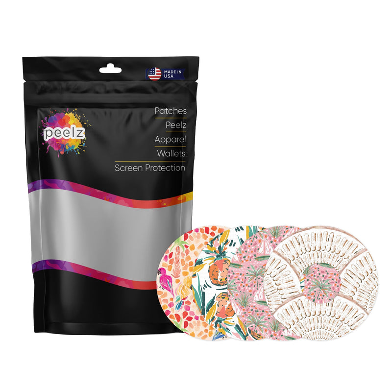 Peelz Girls Summer Variety Patch Tape Designed for the FreeStyle Libre 3 Plus & Lingo Patch Medical Tape White Smoke 12-Pack (Set of 12 Patches),4-Pack (Set of 4 Patches)