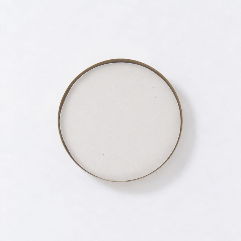 Rosy Rings Glass Accent Botanical Candle Plate Candle Plate Light Gray