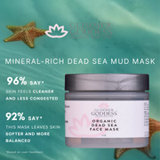 Glimmer Goddess® Organic Skin Care Organic Dead Sea Mud Mask – Exfoliate & Rejuvenate Masks & Peels Cadet Blue 2 oz,4 oz