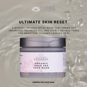 Glimmer Goddess® Organic Skin Care Organic Dead Sea Mud Mask – Exfoliate & Rejuvenate Masks & Peels Dark Gray 2 oz,4 oz