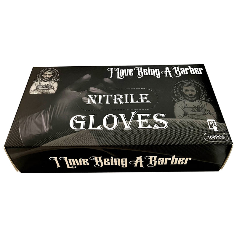 officialilovebeingabarber Professional Nitrile Gloves Black Large,Extra Large