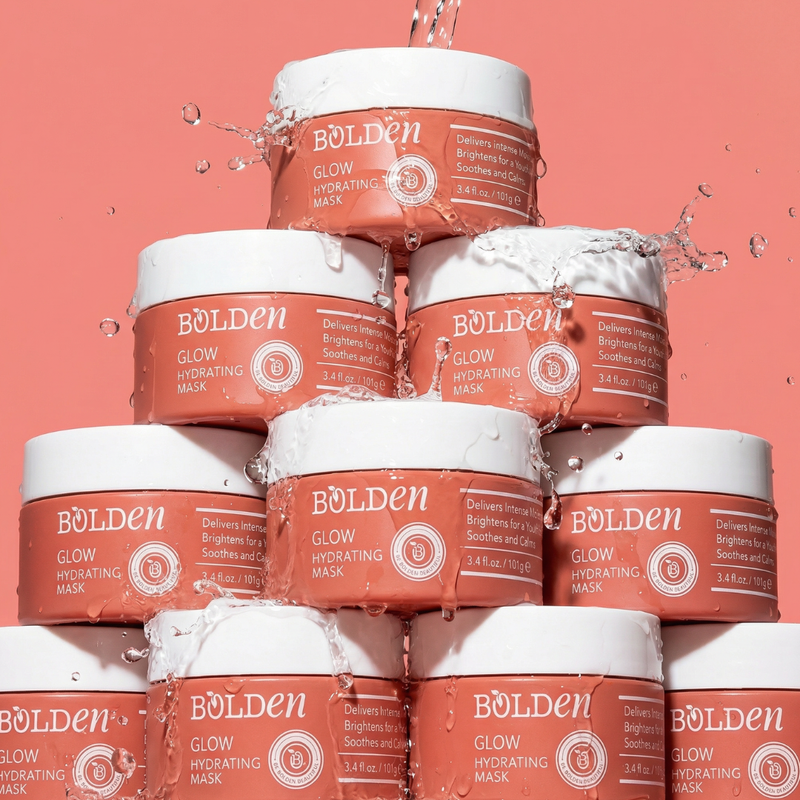 Boldenusa.com GLOW Hydrating Mask | Intense Hydration & Soothing Face Mask Facial Line Light Coral