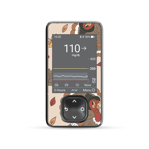 Peelz Gobble Gobble DEXCOM G7 and Stelo and G6 Touchscreen Receiver Sticker Peelz/Stickers Dim Gray