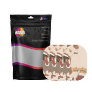 Peelz Gobble Gobble Dexcom G6 Patch Tape - Pump Peelz Patch Medical Tape White Smoke 12-Pack (Set of 12 Patches)