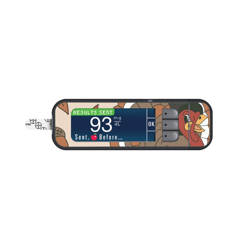 Peelz Gobble Gobble for Bayer Contour Next Glucometer Peelz/Stickers White Smoke
