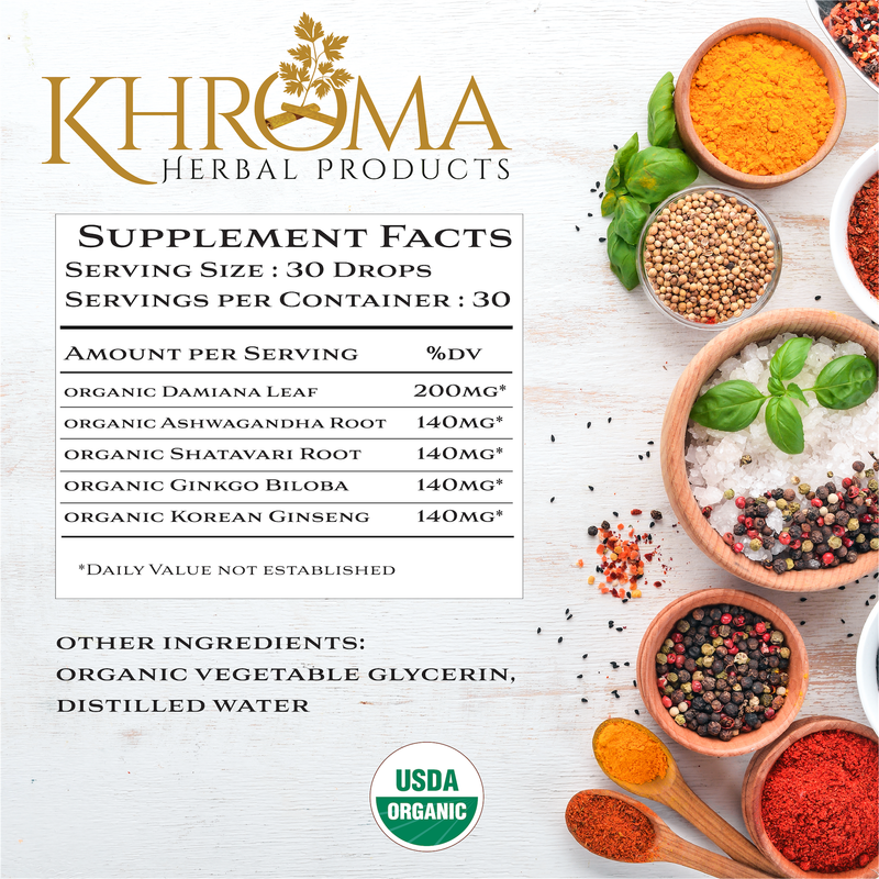 Khroma Herbal Products Goddess - Organic Female Blend Supplements Antique White