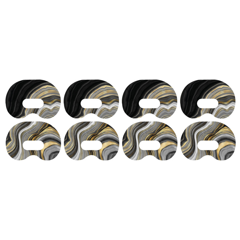 Peelz Gold Marble Medtronic Guardian Connect Patch Tape - Pump Peelz Patch Medical Tape White Smoke 4-Pack Medtronic CGM Tape