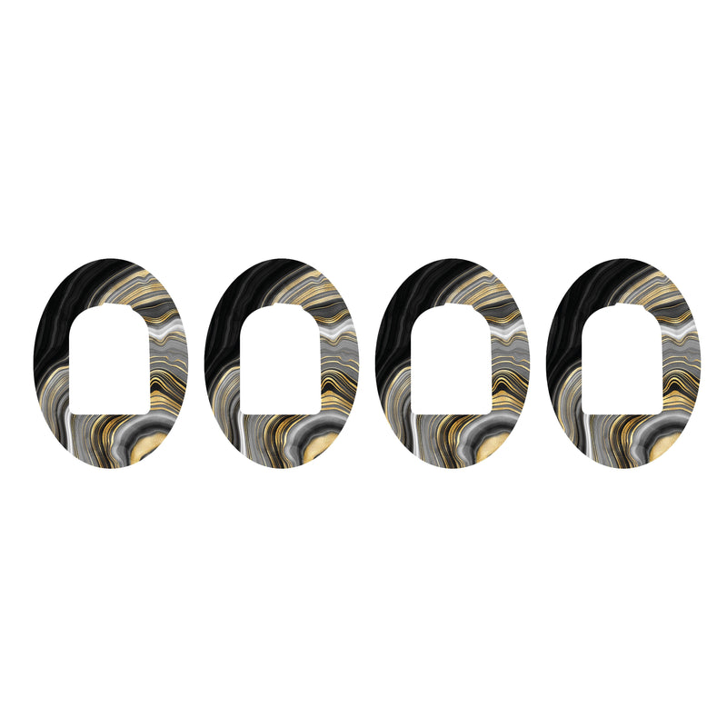 Peelz Gold Marble Pod Patch Tape - Pump Peelz Patch Medical Tape White Smoke 4-Pack Omnipod Tape