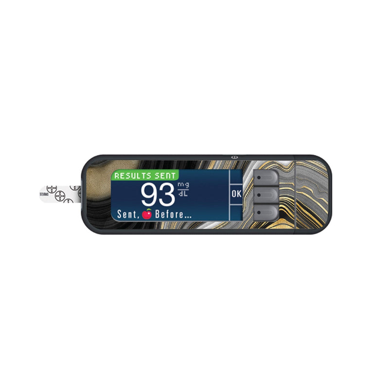Peelz Gold Marble for Bayer Contour© Next Glucometer Peelz/Stickers White Smoke