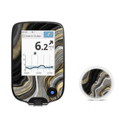 Peelz Gold Marble for Freestyle Libre 2 Peelz/Stickers White Smoke Receiver + Sensor