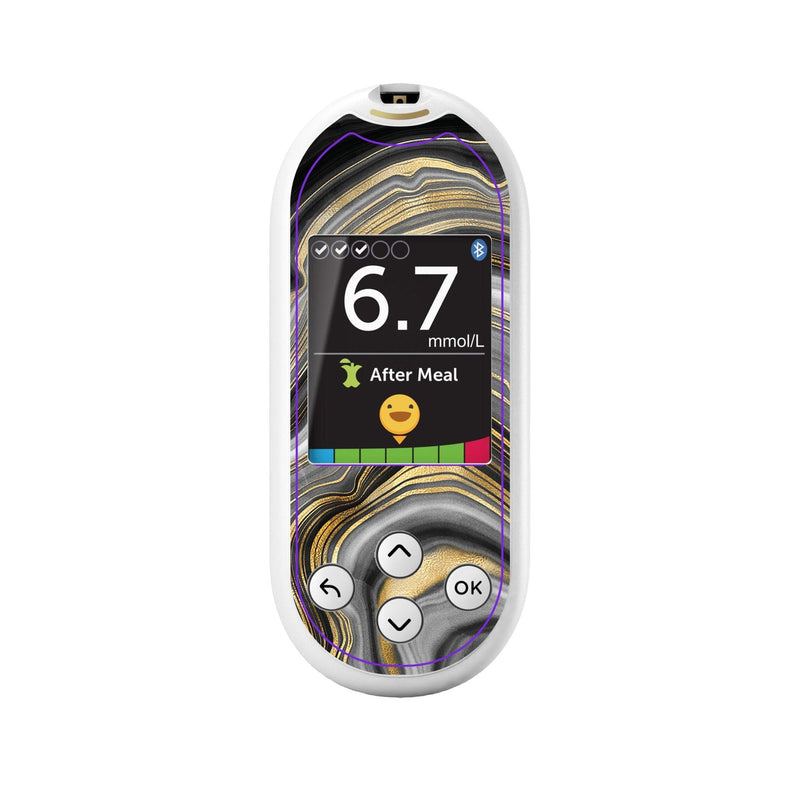 Peelz Gold Marble for OneTouch Verio Reflect Glucometer Peelz/Stickers White Smoke