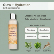 Glimmer Goddess® Organic Skin Care Organic Gold Shimmer Body Lotion – Buildable Luminous Glow Shimmer Dark Gray 8 oz. / Sexy,8 oz. / Super,4 oz. / Sexy,4 oz. / Super