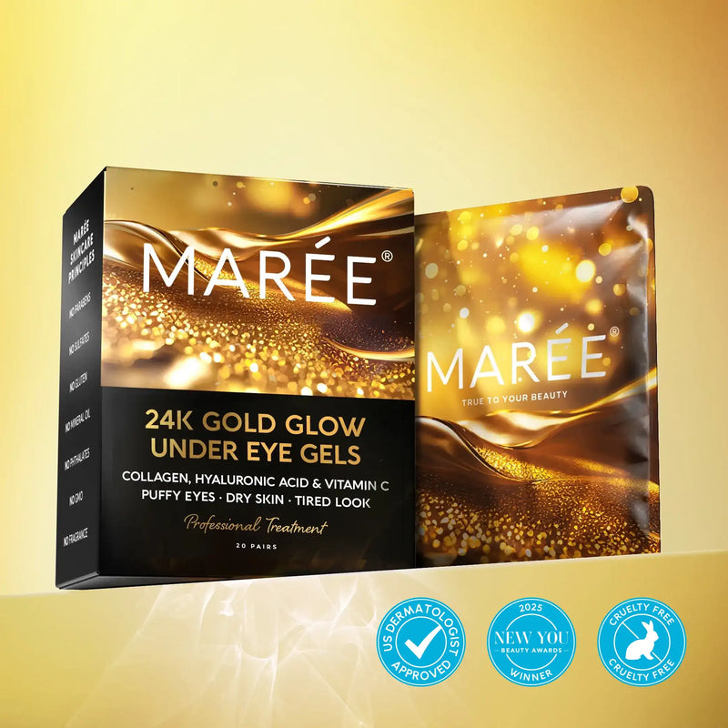 Maree 24K Gold Anti-Aging Eye Patches Wheat 1 item - Complete your routine,2 items - Good choice,3 items - Best price