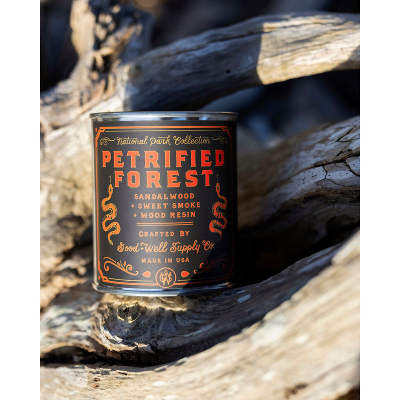 Good & Well Supply Co Petrified Forest National Park Candle Candles Black Half Pint / 8oz / Cotton Wick,Pint / 14oz / Cotton Wick