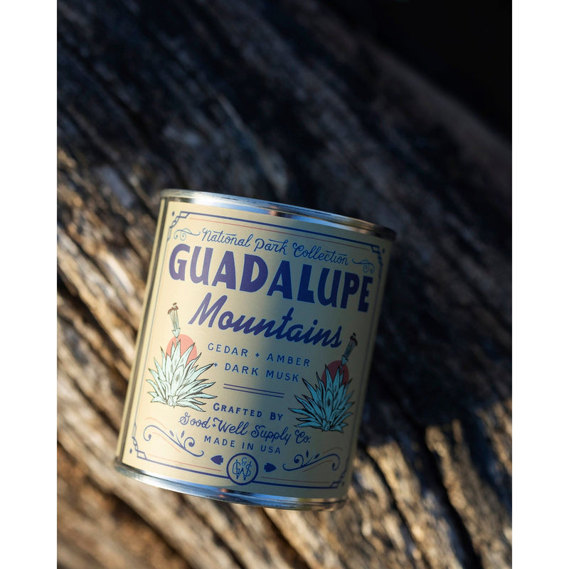 Good & Well Supply Co Guadalupe Mountains National Park Candle Candles Black Half Pint / 8oz / Cotton Wick,Pint / 14oz / Cotton Wick