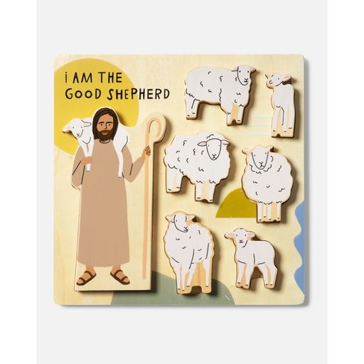Be A Heart Good Shepherd Wooden Puzzle puzzle Pale Goldenrod