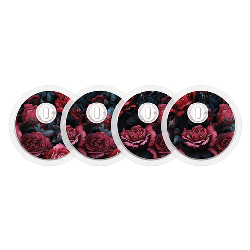 Peelz Gothic Roses Designed for the FreeStyle Libre 3 Plus & Lingo  Sensor Peelz/Stickers White Smoke 4-pack (Set of 4 Stickers)