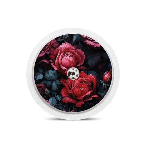 Peelz Gothic Roses Freestyle Libre 2 Peelz/Stickers White Smoke Sensor Only