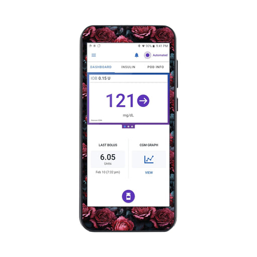 Peelz Gothic Roses Sticker for Omnipod® 5 Controller – Pump Peelz Peelz/Stickers White Smoke