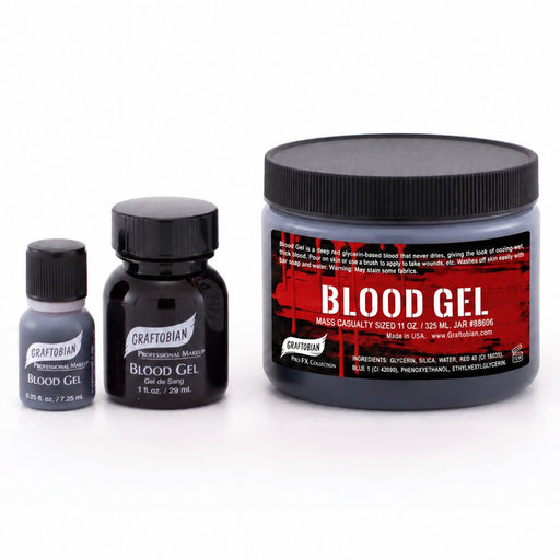 Graftobian Make-Up Company Blood Gel - Deep Red White Smoke 1/4 oz. - Deep Vein Red,1 oz. - Deep Vein Red,11 oz. Jar - Deep Vein Red, Mass Casualty Size