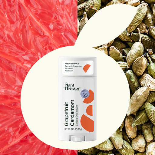 Plant Therapy Grapefruit Cardamom Natural Deodorant Body Care Seashell 2.65 oz
