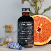 Chagrin Valley Soap & Salve Bath & Body Oil: Grapefruit Ylang Ylang Body Oil Gray 4 fl oz Glass Bottle
