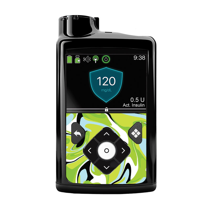 Peelz Green Flow Sticker for Medtronic MiniMed 770G & 780G Peelz/Stickers Black Front Peelz