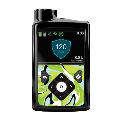 Peelz Green Flow Sticker for Medtronic MiniMed 770G & 780G Peelz/Stickers Black Front Peelz