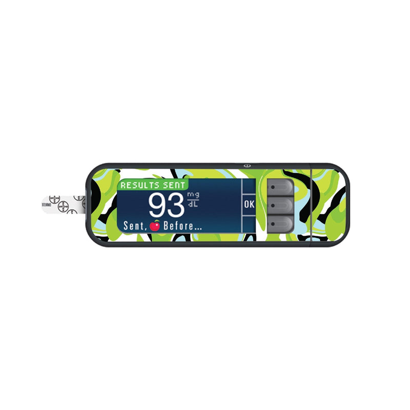 Peelz Green Flow for Bayer Contour Next Glucometer Peelz/Stickers White Smoke
