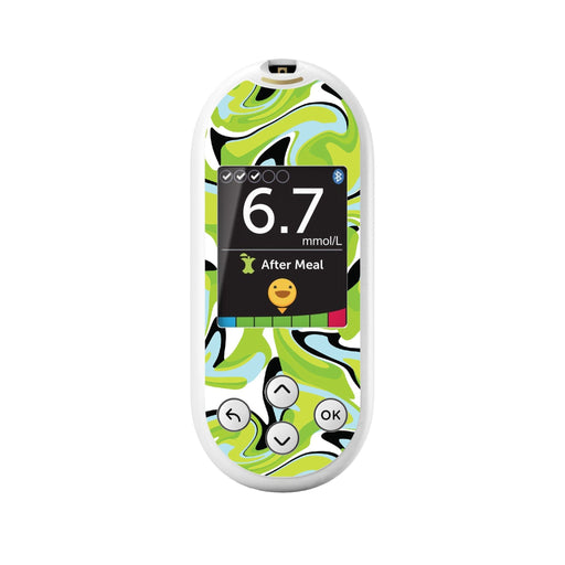 Peelz Green Flow for OneTouch Verio Reflect Glucometer Peelz/Stickers White Smoke