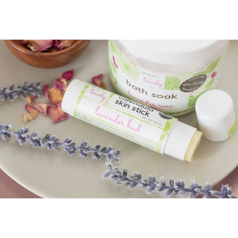 Green + Lovely Lavender Bud Skin Stick - Organic Lotion Stick - Travel Size Gray