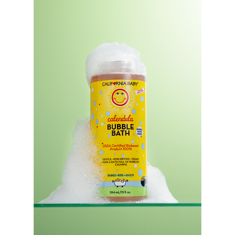 California Baby Calendula™ Bubble Bath Bubble Bath Dark Sea Green 13oz/384mL,64oz/half gallon,2oz/59mL