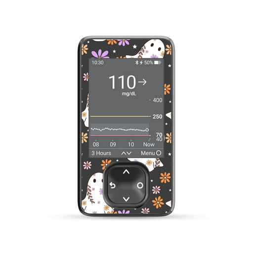Peelz Groovy Ghosts DEXCOM G7 Touchscreen Receiver Peelz/Stickers Dim Gray