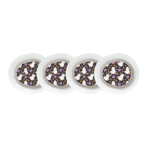 Peelz Groovy Ghosts Designed for the DEXCOM G7 Transmitter Peelz/Stickers White Smoke 4-pack (Set of 4 Stickers)