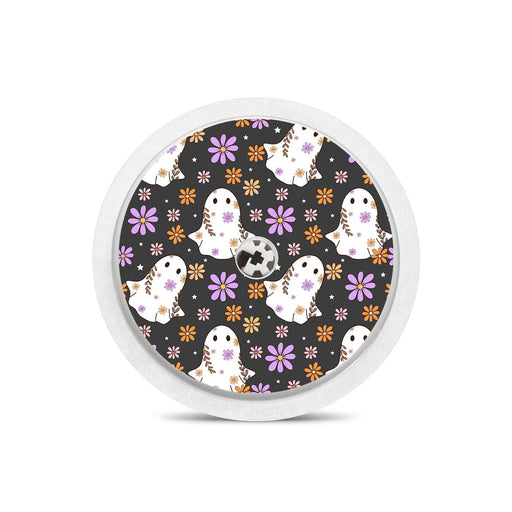 Peelz Groovy Ghosts Freestyle Libre 2 Peelz/Stickers White Smoke Receiver + Sensor,Sensor Only