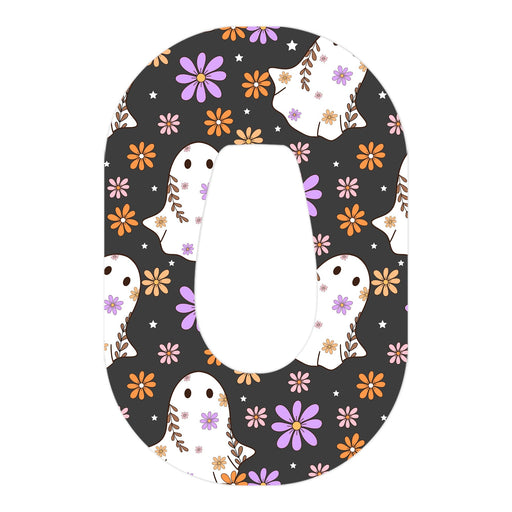 Peelz Groovy Ghosts Dexcom G6 Patch Tape - Pump Peelz Patch Medical Tape White Smoke 12-Pack (Set of 12 Patches),4-Pack (Set of 4 Patches),1-Single (One Patch)