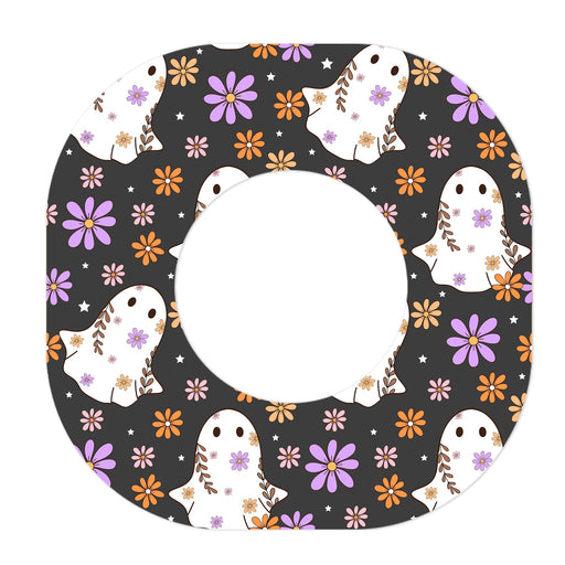Peelz Groovy Ghosts Dexcom G7 and Stelo Patch Tape - Pump Peelz Patch Medical Tape White Smoke 12-Pack (Set of 12 Patches),4-Pack (Set of 4 Patches)