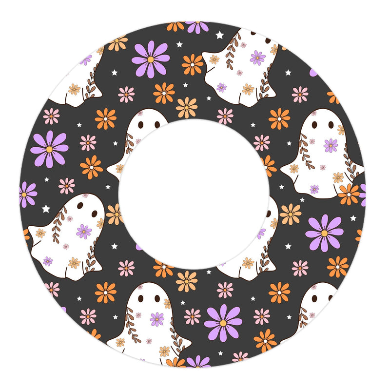 Peelz Groovy Ghosts Freestyle Libre 2 Patch Tape - Pump Peelz Patch Medical Tape White Smoke 12-Pack Libre 2 (Set of 12 Patches),4-Pack Libre 2 (Set of 4 Patches)