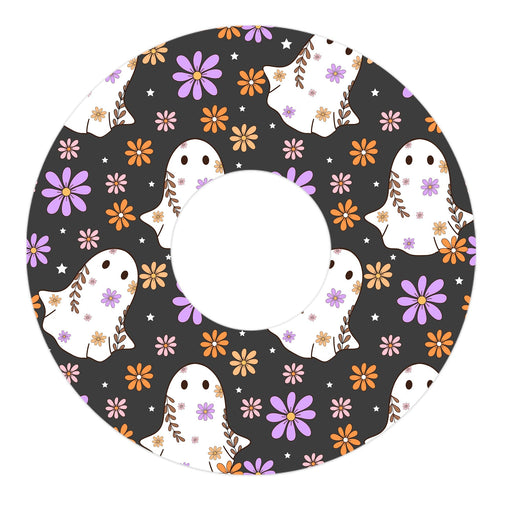 Peelz Groovy Ghosts FreeStyle Libre 3 Plus & Lingo  Patch Tape - Pump Peelz Patch Medical Tape White Smoke 12-Pack (Set of 12 Patches),4-Pack (Set of 4 Patches)