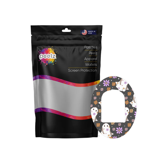 Peelz Groovy Ghosts Pod Patch Tape - Pump Peelz Patch Medical Tape White Smoke 12-Pack (Set of 12 Patches),4-Pack (Set of 4 Patches),1-Single (One Patch)