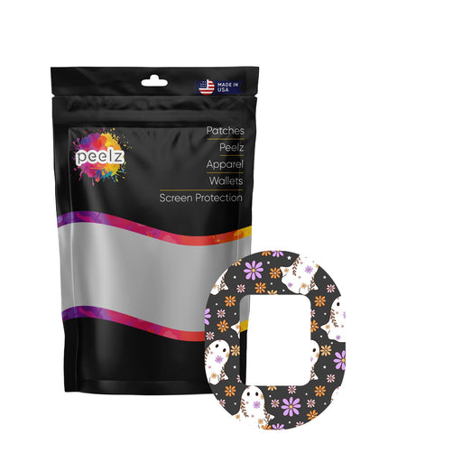 Peelz Groovy Ghosts Tandem Mobi Patch Tape - Pump Peelz Patch Medical Tape White Smoke 12-Pack (Set of 12 Patches),4-Pack (Set of 4 Patches),1-Patch (One Single Patch)