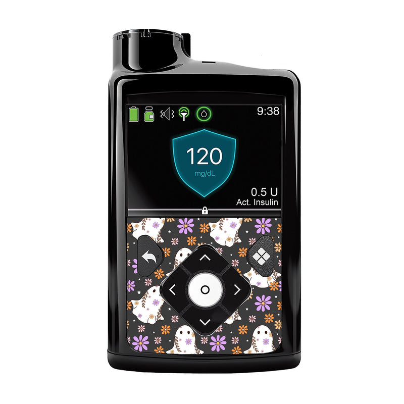 Peelz Groovy Ghosts for Medtronic MiniMed 770G & 780G Peelz/Stickers Black Whole System Peelz (front back + clip),Front Peelz,Back and Clip Peelz