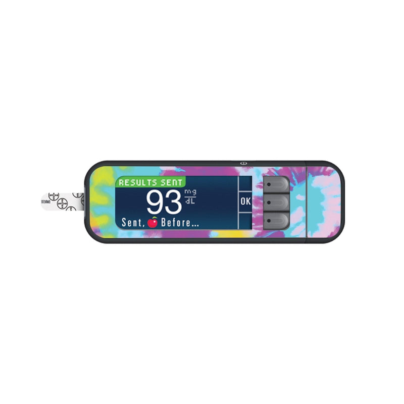 Peelz Groovy Tie-Dye Sticker for Bayer Contour Next Glucometer Peelz/Stickers White Smoke
