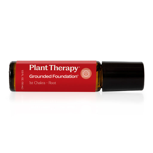 Plant Therapy Grounded Foundation (Root Chakra) Essential Oil Pre-Diluted Roll-On Essential Oil Black 10 mL