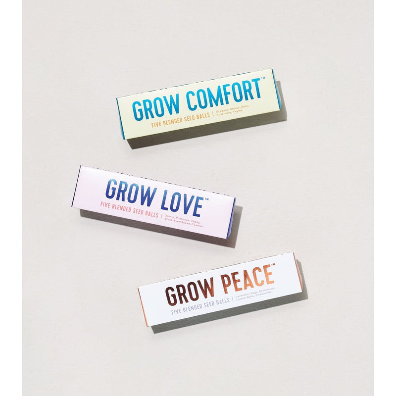 Modern Sprout Bright Side Seed Balls Playful Planting Beige Grow Peace,Grow Comfort,Grow Love