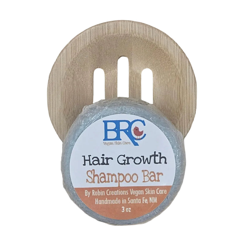 By Robin Creations Hair Growth Shampoo Bar Shampoo White Smoke 1 Bar with Bamboo Tray