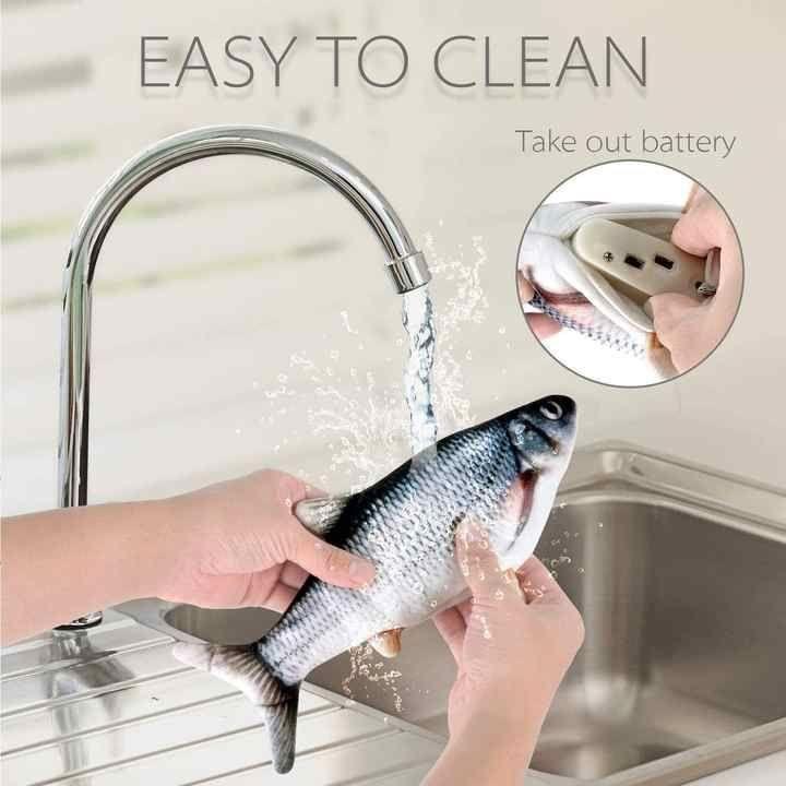Vida Smart Vida Smart - Premium Interactive Wagging Fish Cat Toy - USB Rechargeable Plush with Realistic Movement for Endless Fun & Entertainment! Pet Toy Light Gray Red Crucian Carp,Crucian,Clownfish