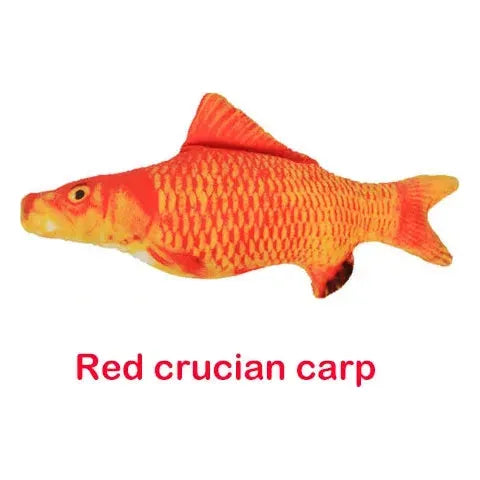 Vida Smart Vida Smart - Premium Interactive Wagging Fish Cat Toy - USB Rechargeable Plush with Realistic Movement for Endless Fun & Entertainment! Pet Toy Tomato Red Crucian Carp