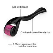 Vida Smart Vida Smart - Derma Roller DRS 540 0.25mm Titanium Needles for Hair Regrowth - Matte Black Derma Roller Light Gray